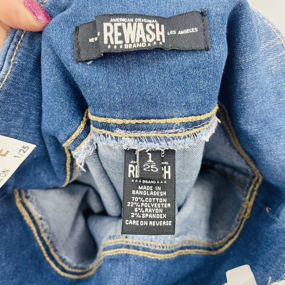 Rewash Juniors Size 1/25 Real Curve‎ High-Rise Pull-On Skinny Leg Jeggings Blue - Picture 10 of 10